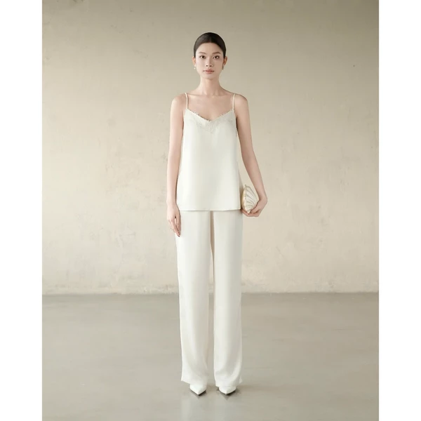 RUBIES Yuzu Pants - Quần Dài Nữ Vải Lụa Lưng Thun Ống Suông Đứng