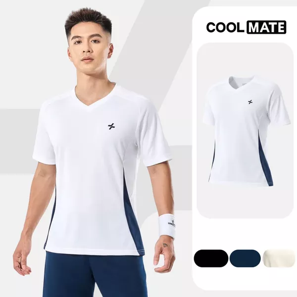 [MUA 3 GIẢM 12%]Áo thun Tshirt thể thao nam Pickleball Promax Sideflow cổ V-neck co giãn thấm hút tốt Coolmate