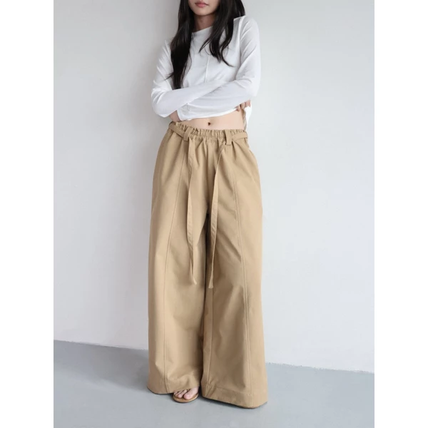 Quần kaki dài lưng thun kèm dây 𝐒𝐎𝐌𝐒 | 𝐒𝐭𝐨𝐧𝐞 𝐏𝐚𝐧𝐭𝐬