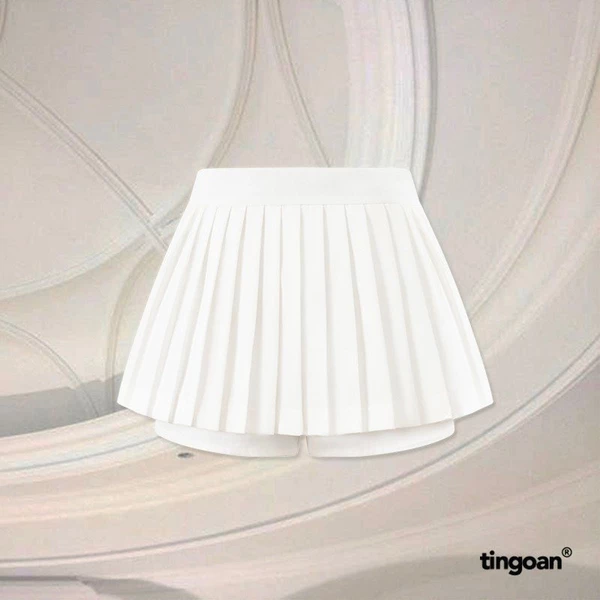 TINGOAN® X KOL- Chân váy thêu chữ "TINGOAN" xếp ly tingoan