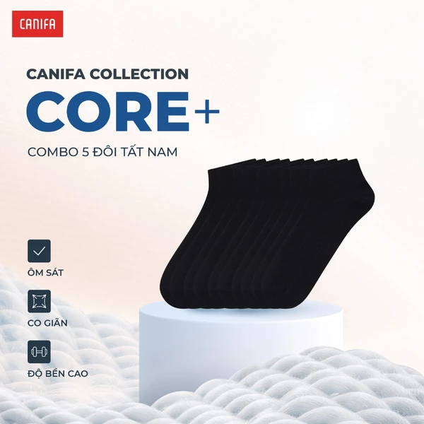 Tất nam CANIFA vớ cổ thấp cổ trung cổ cao thấm hút bám chân chống mài mòn PS25 8AX25A011