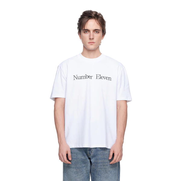 Eleven - Áo Thun Unisex Nam Nữ In Chữ Number Eleven Ngang | Màu Trắng