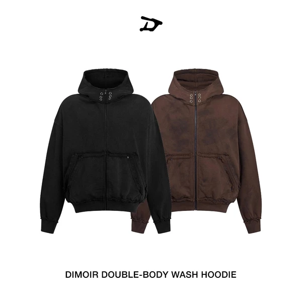 Áo khoác DIMOIR DOUBLE-BODY màu wash ĐEN / màu wash NÂU