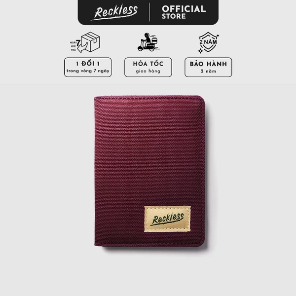 Ví Gập Đôi Mini Đựng Thẻ Thương hiệu Recklesstripwear Danny Wallet - Vải Polyester Kháng Nước, Hạn Chế Xù Vải