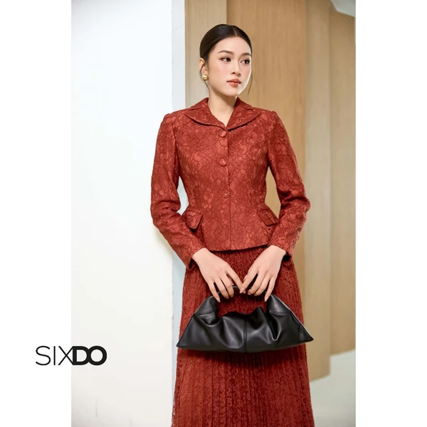 Áo vest phối ren dài tay SIXDO (Russet Lace Vest)