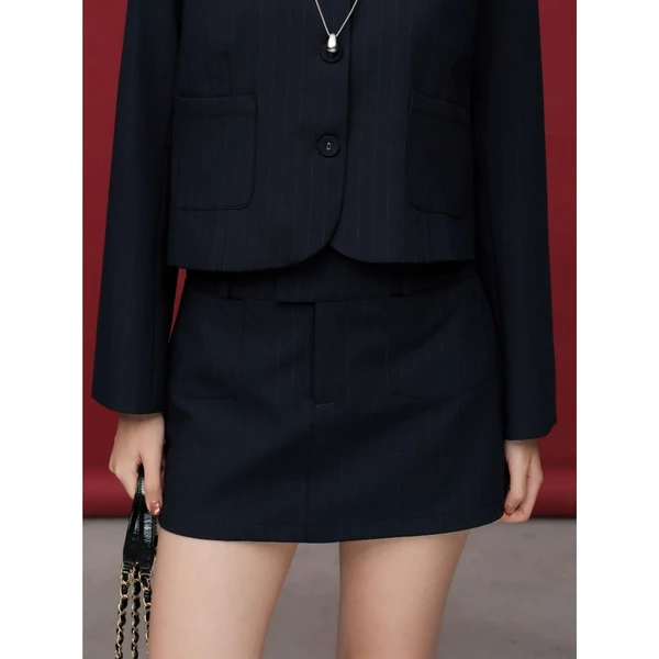 KIDO - Chân váy ngắn dáng A phối trúi trước RILEY SKIRT