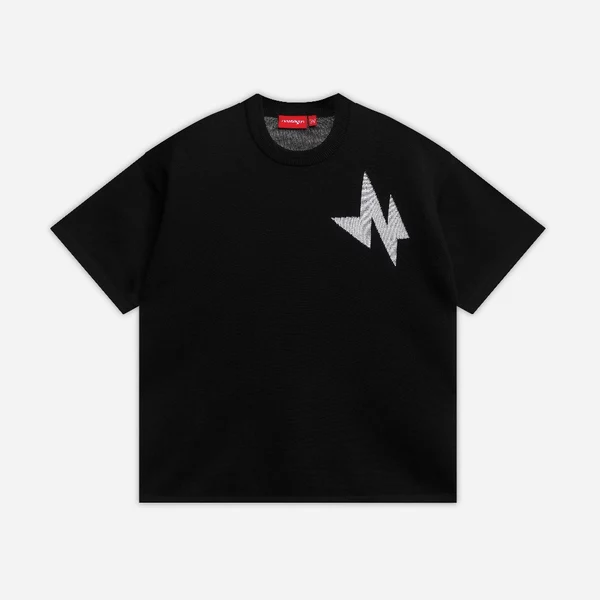 Áo thun NEEDS OF WISDOM N Logo Knit Tee - Black - Local Brand Chính Hãng