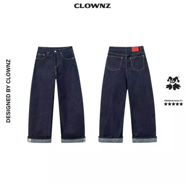 Quần dài LDZN Raw Denim Jeans unisex nam nữ quần baggy jeans