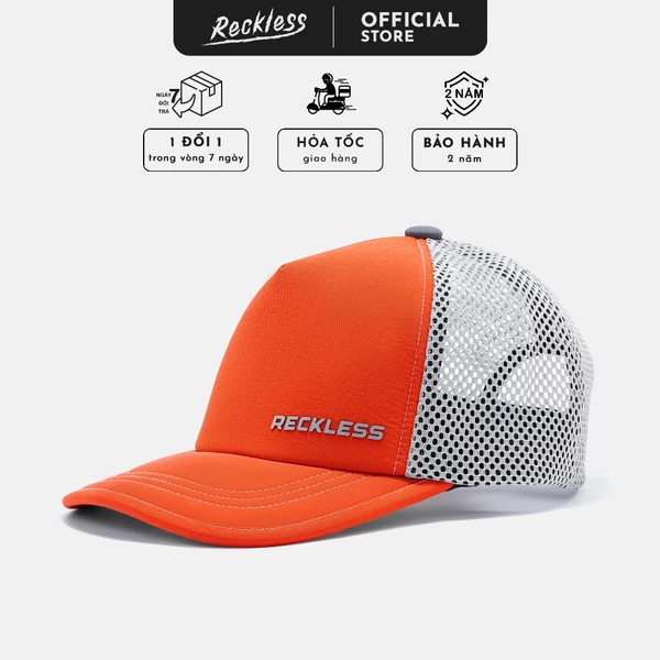 Mũ/Nón Thương hiệu Recklesstripwear Relaxed Trucker Cap Form Mềm Signature Print Vải Nylon trượt nước, chống nắng 50+