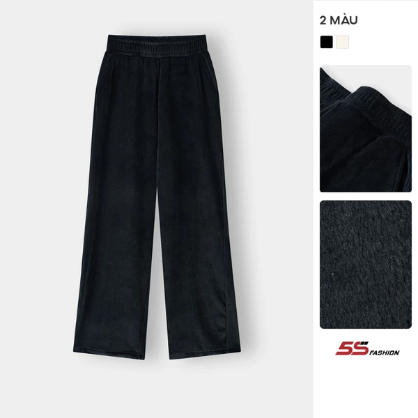 [GIÁ MỞ BÁN] Quần Nỉ Nhung Nữ 5S Fashion Dày Ấm, Cạp Chun Phom Regular W0QDC25002