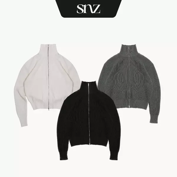 Áo Len Zip Boxy SNAZZY Unisex Chất Liệu Sợi Len Chính Hãng - ZIP KNIT