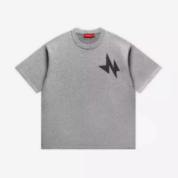 Áo thun NEEDS OF WISDOM N Logo Knit Tee - Grey - Local Brand Chính Hãng