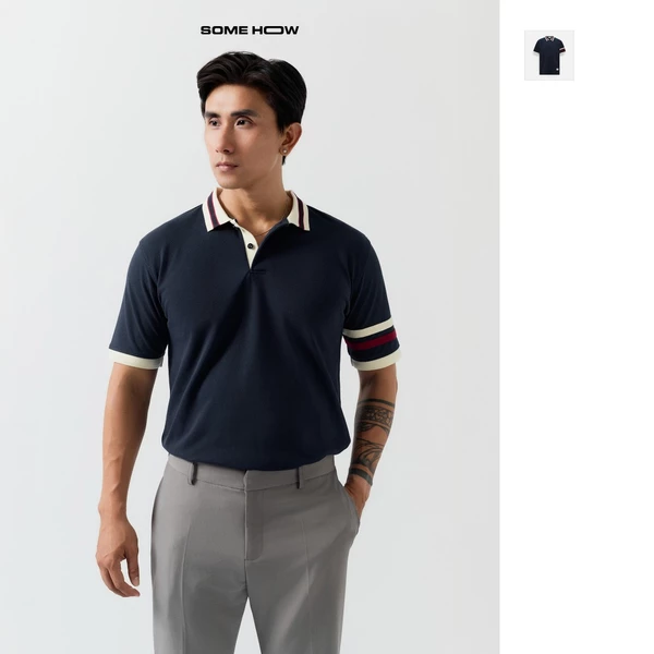 [N] Áo Polo Nam Regular Deep Blue Side, Chất Vải Cá Sấu CVC Thoải Mái,  PL0189, SOME HOW STORE