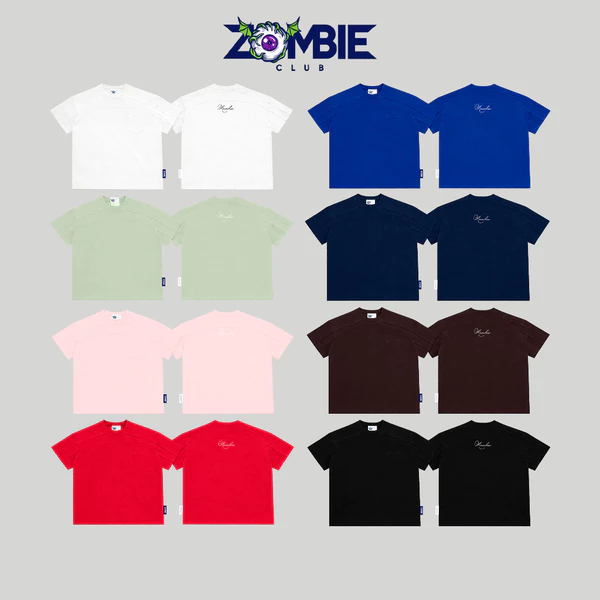 Áo thun boxy, zombie club, DOUBLE SEAM, form rộng nhẹ,couple unisex, cotton 2 chiều 250gsm