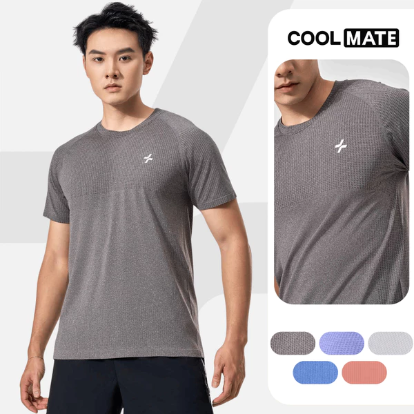 [MUA 3 GIẢM 12%]Áo thun thể thao nam tập gym pickleball Training Seamless Body Mapping mát lạnh thoáng khí Coolmate
