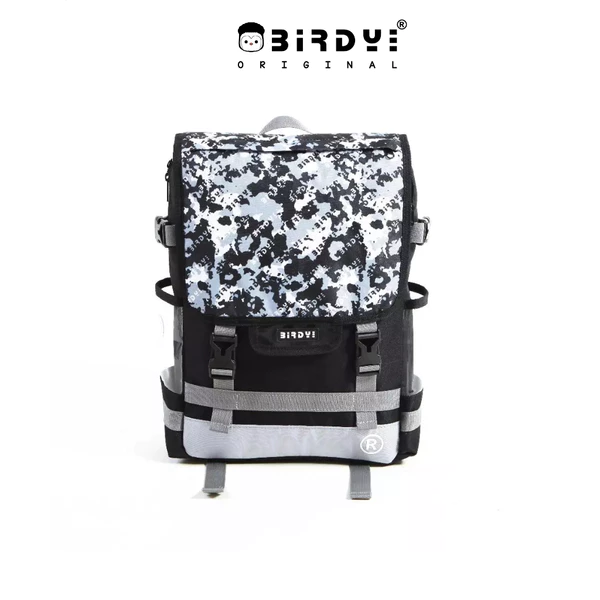 Balo nam nữ đựng laptop 13inches phối họa tiết cam BIRDYBAG - BASIC TWO Local Brand