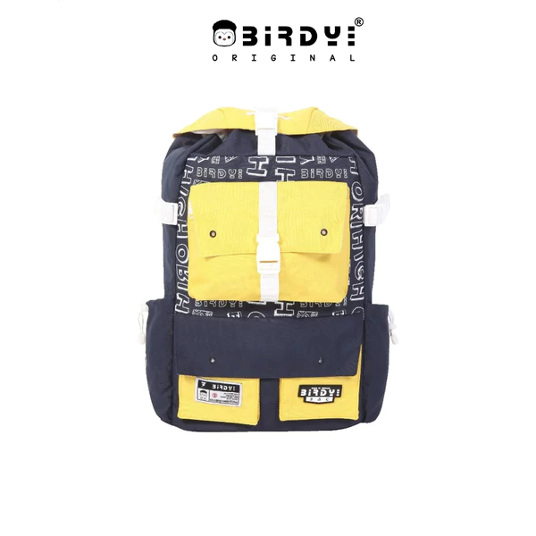Balo nam nữ màu đen đựng laptop 17inches  phối họa tiết camo nam nữ Local Brand BIRDYBAG - Robocop Backpack Unisex