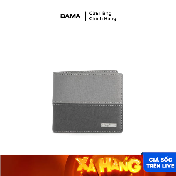 Ví nam nữ da bò BAMA Wallet W602 nhiều ngăn dáng ngang siêu mỏng gọn nhẹ chất liệu da saffiano chống xước