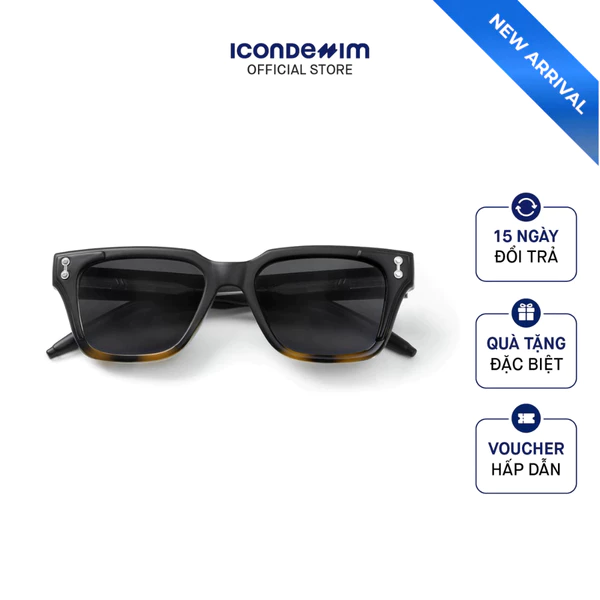 Mắt Kính Nam ICONDENIM Gọng Mắt Mèo Vuông Đen Trong KIID0031