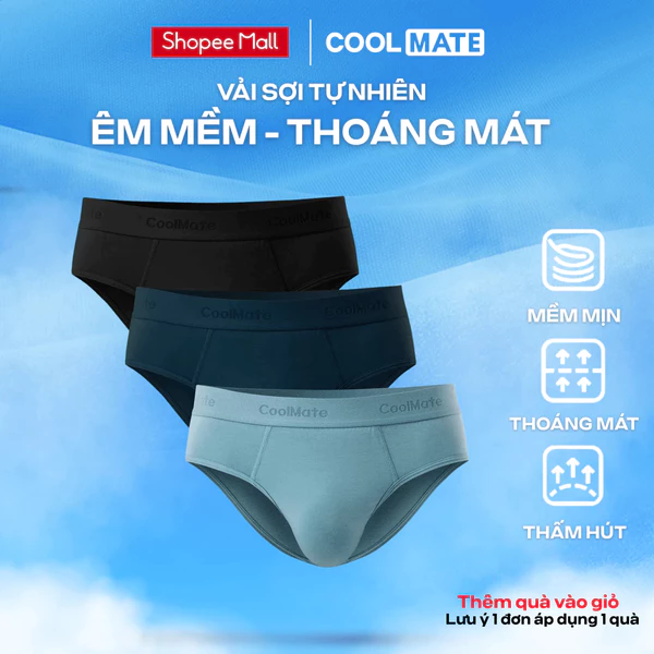 [MUA 3 TẶNG 1]Combo 3 Quần lót nam Brief Lenzing Modal vải êm mềm mịn thoáng khí thấm hút Coolmate