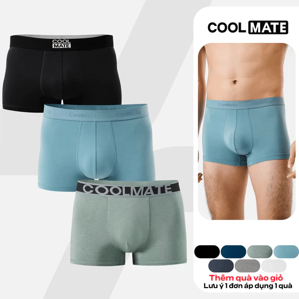 Combo 3 quần lót nam siêu kháng khuẩn Trunk Bamboo, Lenzing Modal thấm hút, nhanh khô Coolmate
