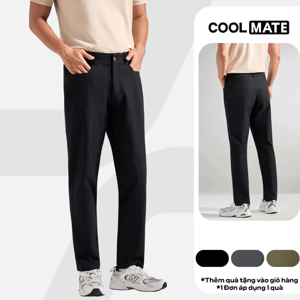[TẶNG TẤT COTTON]Quần dài kaki ECC Pants giữ form dáng trong mọi hoạt động, quần đi làm đi chơi dạo phố Coolmate