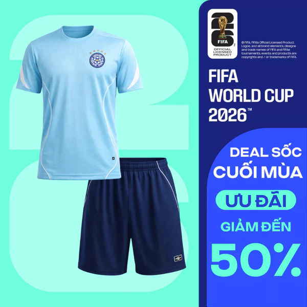 [GIÁ SỐC]Set đồ thể thao bóng đá World Cup Áo thun phối tay Performance và Quần short ProActive COOLMATE