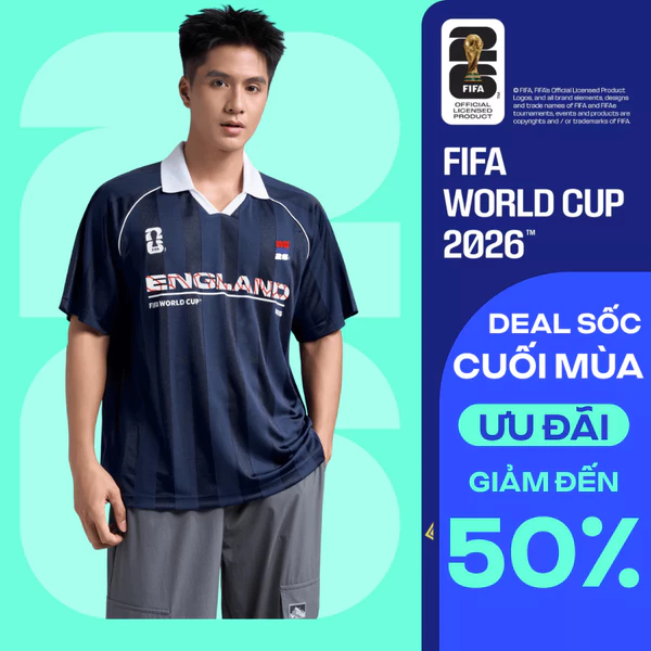 [GIÁ SỐC]Áo Polo nam nữ thể thao World Cup England Edition 26, Áo cổ vũ đội tuyển Anh thoáng mát