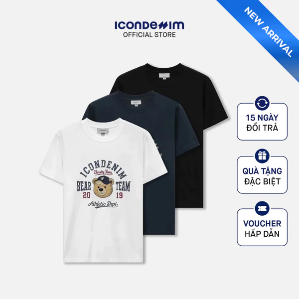 Áo Thun Nam ICONDENIM Bear Team Form Regular ATID0757