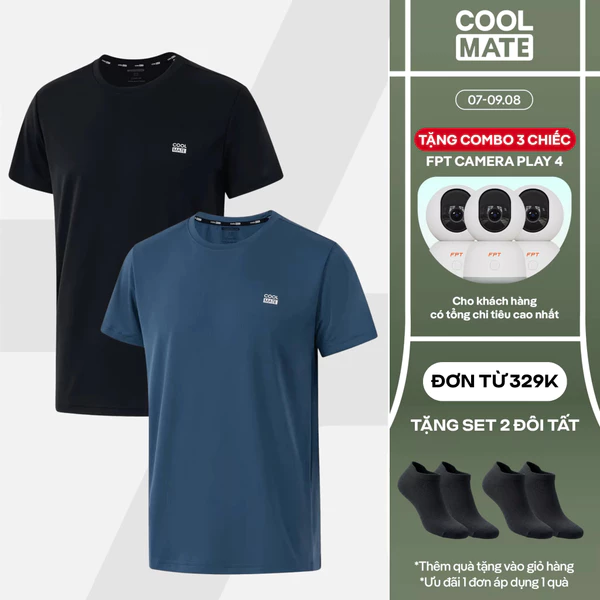 [TẶNG COMBO TẤT ĐƠN 329K]Combo 2 Áo Thun thể thao nam ProMax S1 thấm hút tốt, thoáng khí, nhanh khô Coolmate