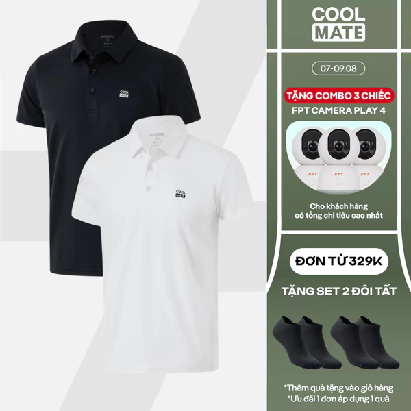 [TẶNG COMBO TẤT ĐƠN 329K]Combo 2 Áo polo nam thể thao Promax-S1, áo Gym, chạy bộ, Pickleball, Tennis thoáng khí Coolmate