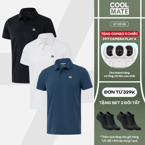 [TẶNG COMBO TẤT ĐƠN 329K]Combo 03 Áo Polo thể thao nam ProMax-S1, Áo đa năng Gym Chạy bộ Pickleball thoáng KHÍ Coolmate
