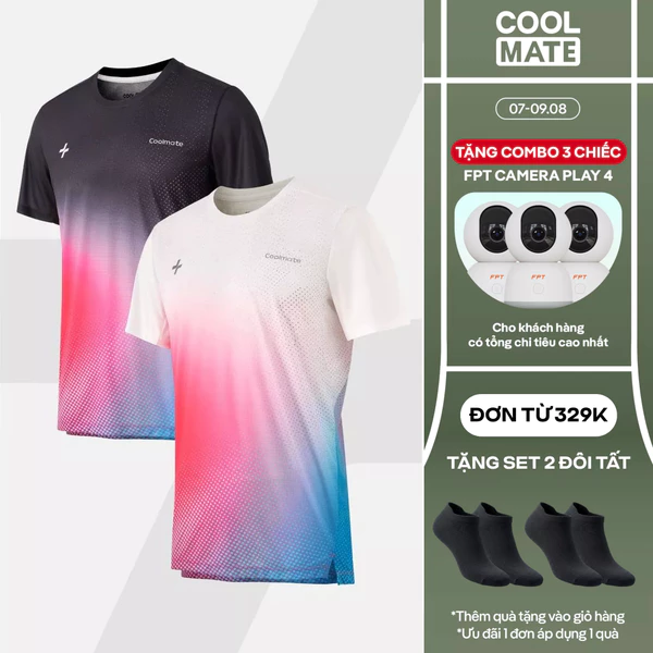 [TẶNG COMBO TẤT ĐƠN 329K]Combo 2 Áo thun thể thao chạy bộ AirRush Gradient thấm hút tốt thoáng khí Coolmate