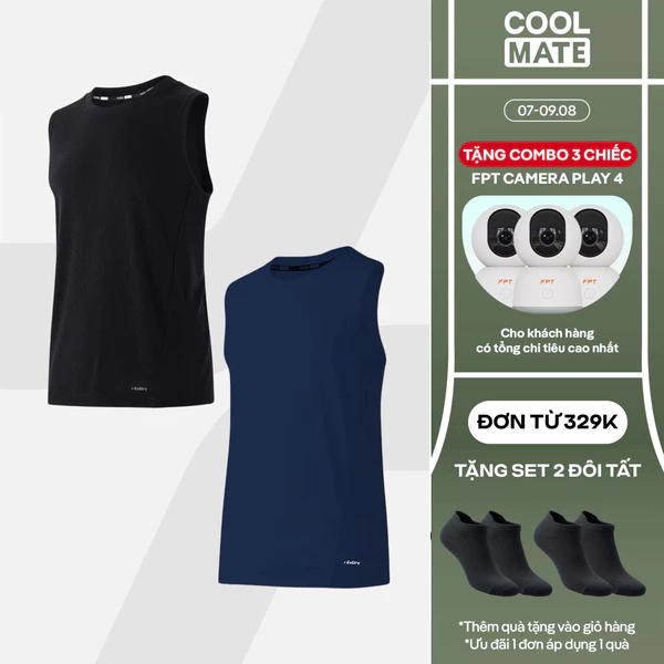 [TẶNG COMBO TẤT ĐƠN 329K]Combo 2 Áo ba lỗ, sát nách Promax nam thể thao đa năng, Pickleball thoáng mát thấm hút Coolmate