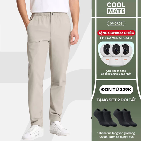 [TẶNG COMBO TẤT ĐƠN 329K]Quần dài Outdoor Flex Pants co giãn trượt nước quần thể thao trekking chống bám bụi Coolmate