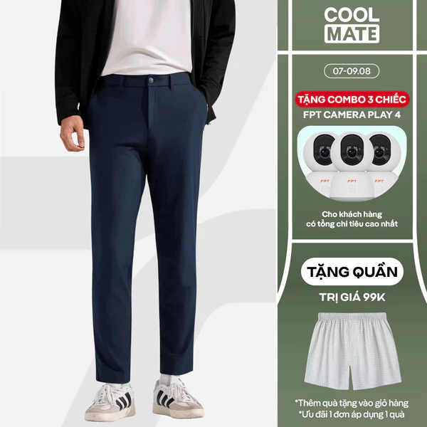 [TẶNG QUẦN 99K]Quần Dài ECC Warp Pants dáng Slim co giãn giữ form tốt, quần đi làm đi chơi dạo phố Coolmate