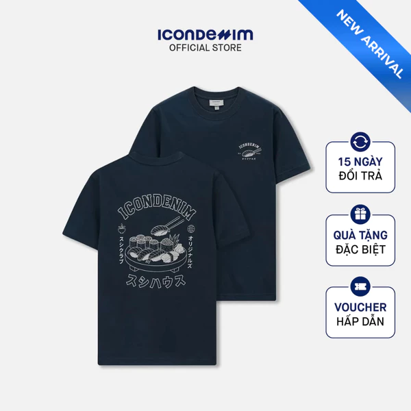 Áo Thun Nam ICONDENIM Midnight Sushi Form Regular ATID0759