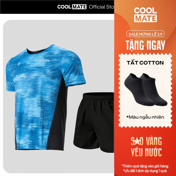 [TẶNG TẤT]Set đồ chạy bộ thể thao Áo thun chạy bộ Advanced Vent Tech + Quần short Maxcool Coolmate