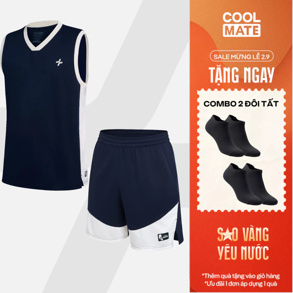 [MỚI]Set cầu lông Smash Energy Áo sát nách Tanktop cổV và Quần short Basic thoáng mát nhanh khô, hạn chế ma sát Coolmate