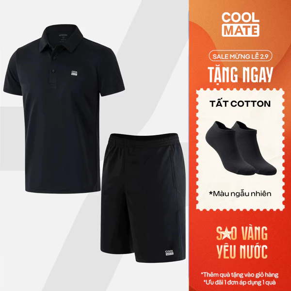 [TẶNG TẤT]Set đồ thể thao Áo Polo Promax-S1 +Quần Shorts, thoáng khí, Set Pickleball Coolmate