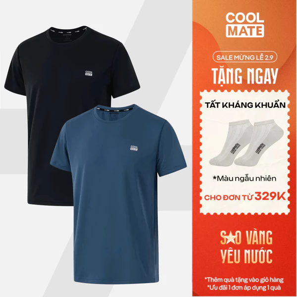 [TẶNG TẤT ĐƠN 329K]Combo 2 Áo Thun thể thao nam ProMax S1 thấm hút tốt, thoáng khí, nhanh khô Coolmate