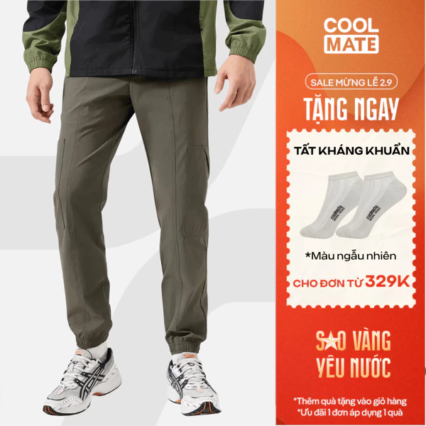 [TẶNG TẤT ĐƠN 329K]Quần dài thể thao nam Jogger UT đa năng, trượt nước, co giãn, độ bền cao - Coolmate