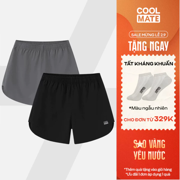 [TẶNG TẤT ĐƠN 329K]Combo 2 quần thể thao nam Maxcool thoáng khí, thoải mái Coolmate