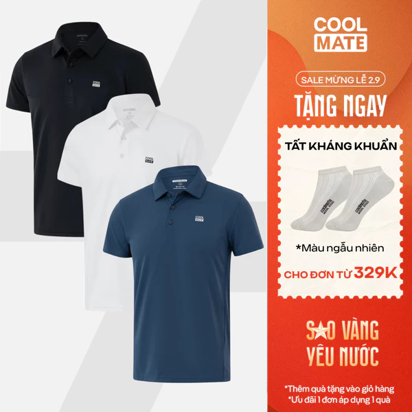 [TẶNG TẤT ĐƠN 329K]Combo 03 Áo Polo thể thao nam ProMax-S1, Áo đa năng Gym Chạy bộ Pickleball thoáng KHÍ Coolmate