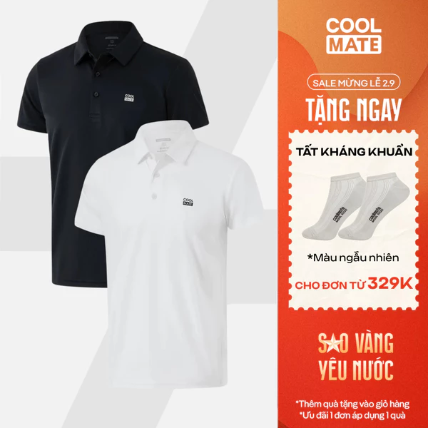 [TẶNG TẤT ĐƠN 329K]Combo 2 Áo polo nam thể thao Promax-S1, áo Gym, chạy bộ, Pickleball, Tennis thoáng khí Coolmate