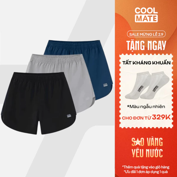 [TẶNG TẤT ĐƠN 329K]Combo 3 Quần Short thể thao Maxcool co giãn thoải mái Coolmate