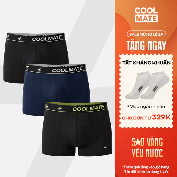 [TẶNG TẤT ĐƠN 329K]Combo 3 Quần Lót Nam Trunk AirMax Mesh Thoáng mát, Nhanh Khô, Co giãn - Coolmate