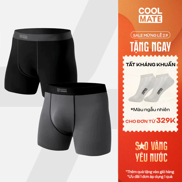[TẶNG TẤT ĐƠN 329K]Combo 2 quần lót nam thể thao chạy bộ Fast & Free Run công nghệ Không Đường May êm ái Coolmate