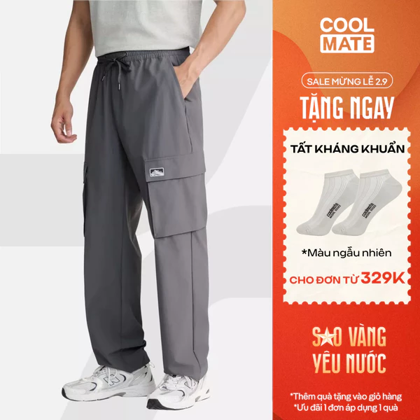 [TẶNG TẤT ĐƠN 329K]Quần dài thể thao Outdoor túi hộp Utility Lightweight co giãn trekking chống thấm nước Coolmate