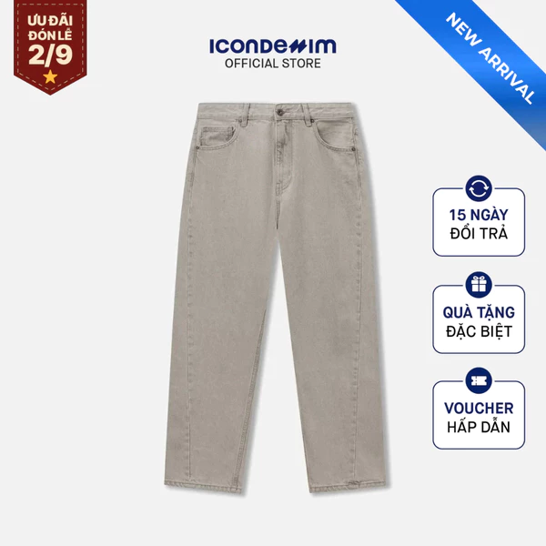 Quần Jeans Nam ICONDENIM Fadeline Form Baggy QJID0299